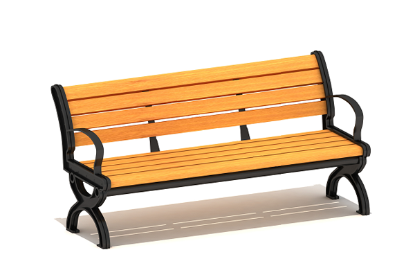 Benches and Trash Cans