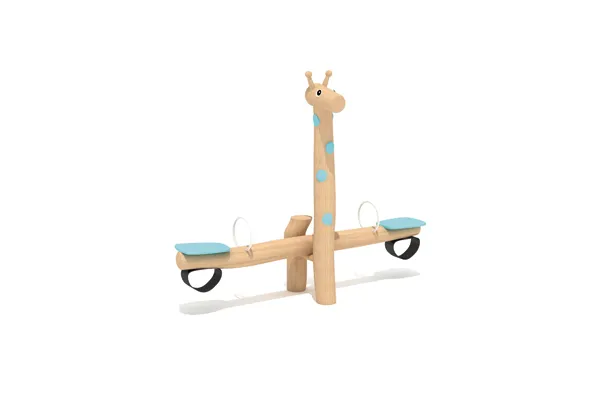 Wooden giraffe shaped rocking horse TUV certification