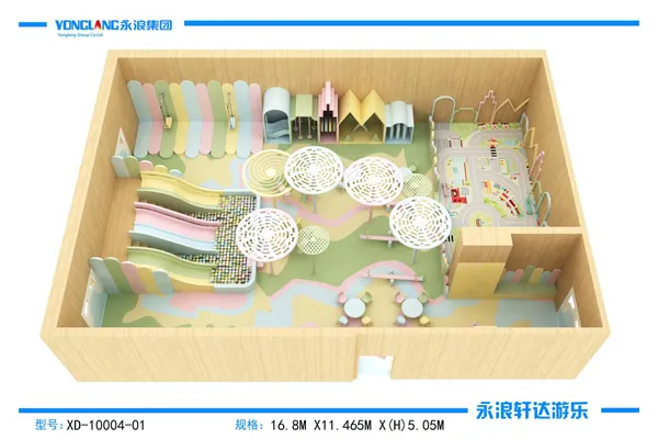 Whimsical Macaron-Themed Indoor Adventure Forest with Integrated Mini-City and Interactive Play Zones